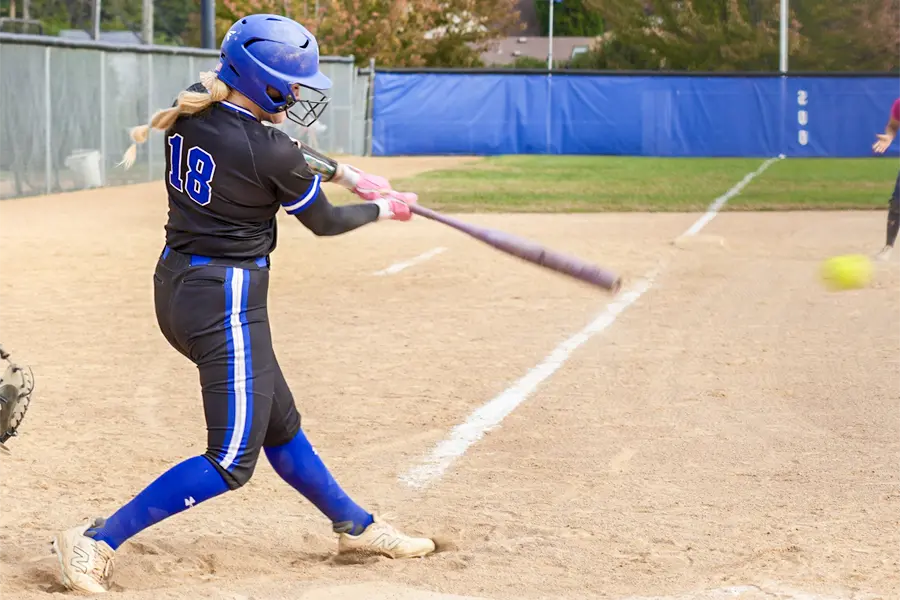 Softball player at bat